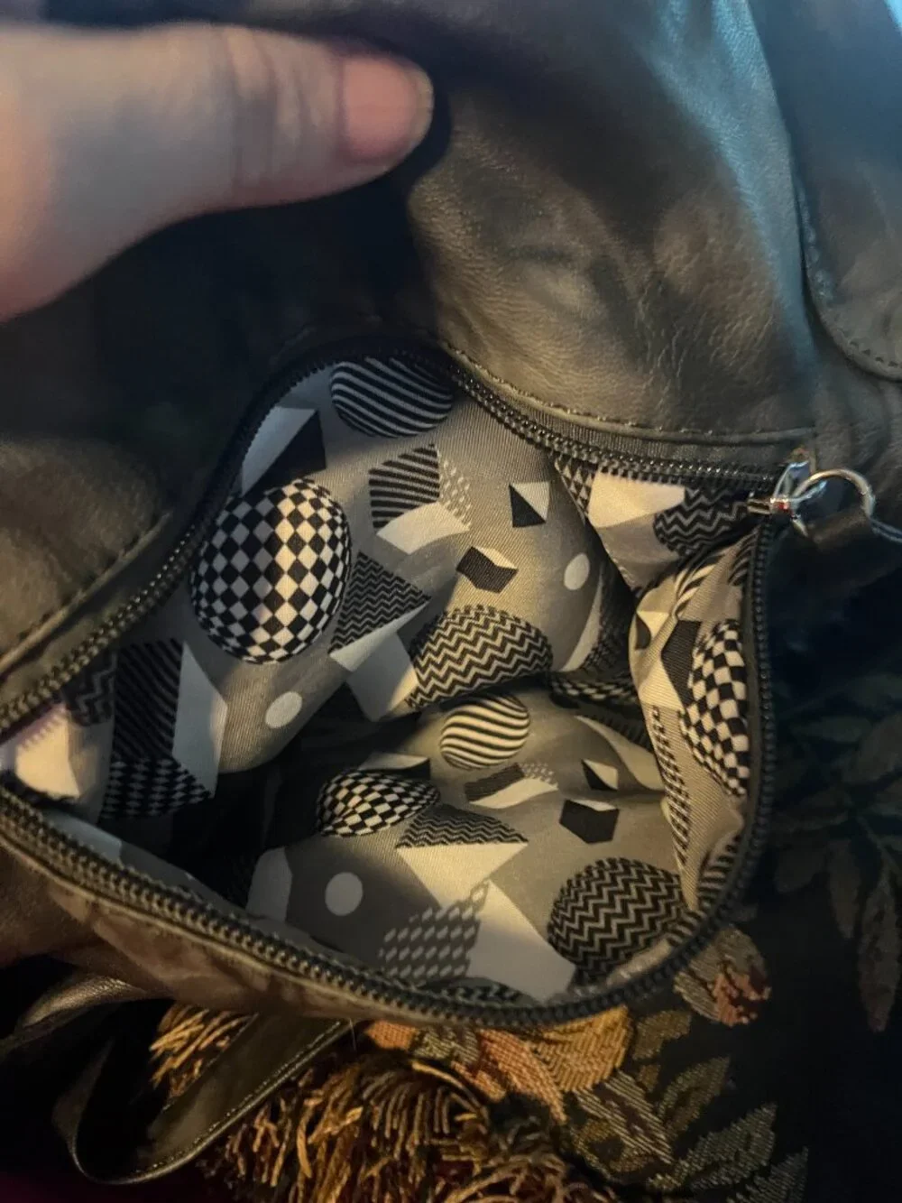 Large Black and Grey Handbag/Purse